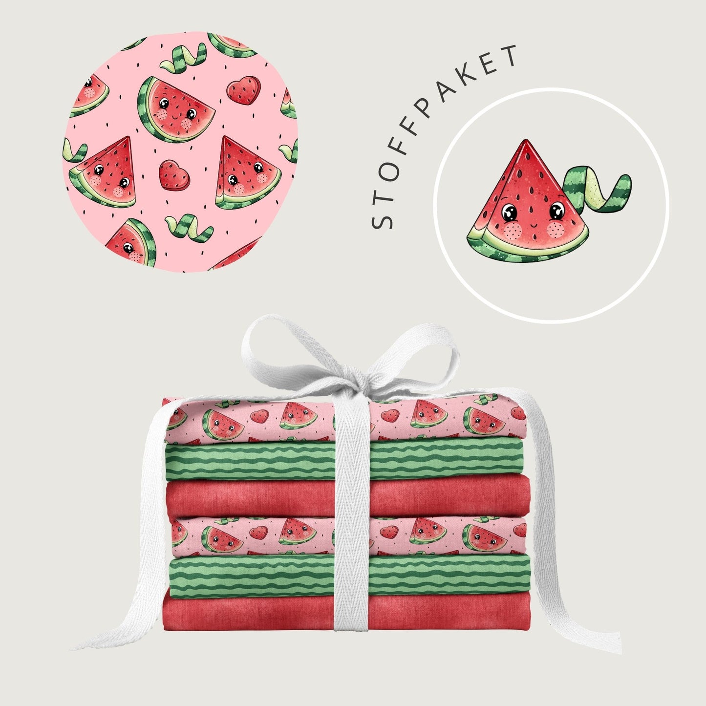 Stoffpaket Melonies Rosa | auf verschiedenen Stoffarten