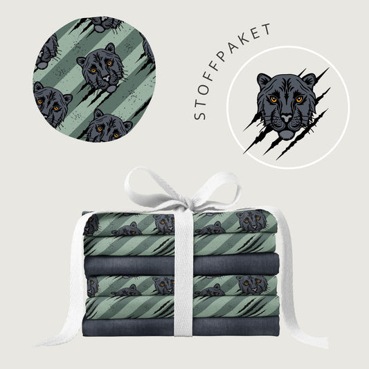 Stoffpaket Urban Panther Grün | auf verschiedenen Stoffarten