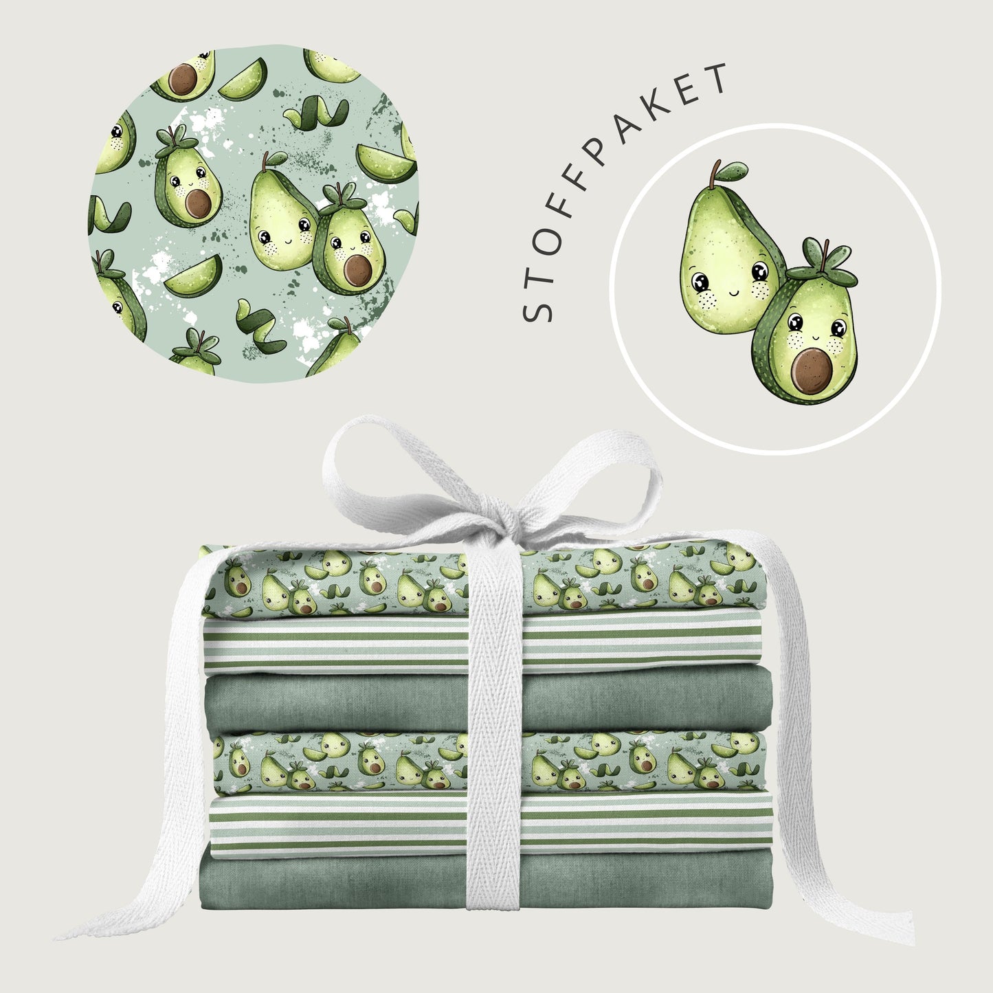 Stoffpaket Avocadolies – süßer Avocado Kinderstoff | verschiedene Stoffarten