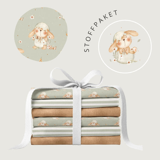 Stoffpaket Hoppel im Ei – Osterhase Design | verschiedene Stoffarten