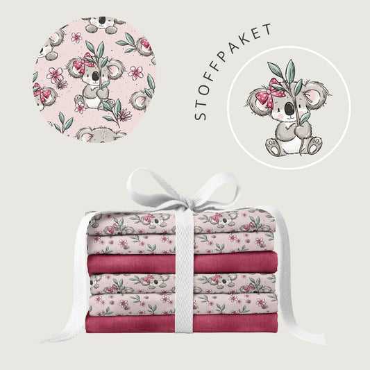 Stoffpaket Koalatag Rosa | auf verschiedenen Stoffarten