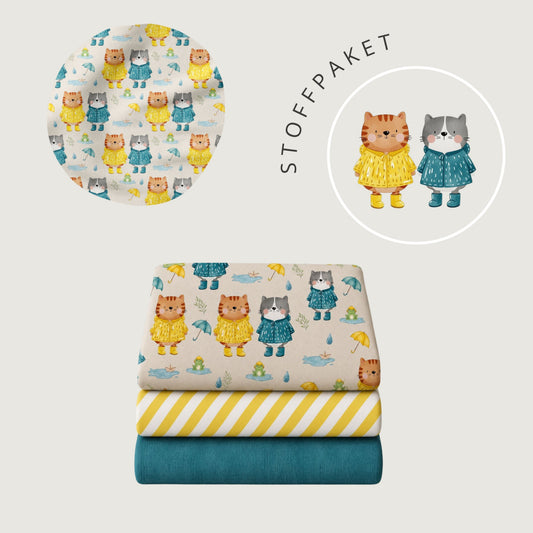 Stoffpaket Rainy Paws Beige | auf verschiedenen Stoffarten