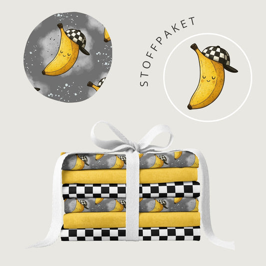 Stoffpaket Cool Banana Grau | auf verschiedenen Stoffarten