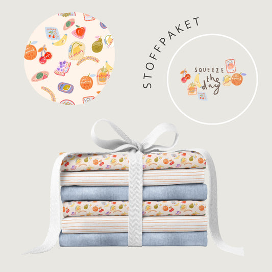 Stoffpaket Sweet Picks Neutral – Kinderstoff mit Früchten | verschiedene Stoffarten