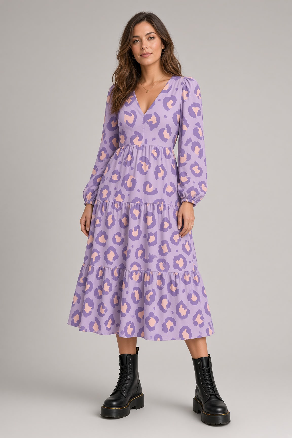 Spotty Leopard Lila | auf verschiedenen Stoffarten