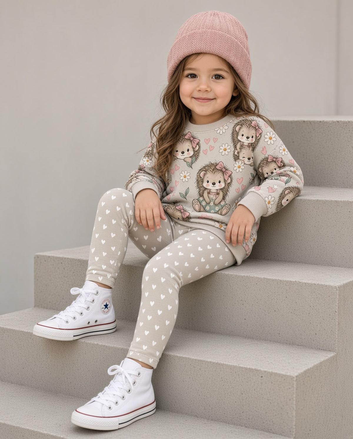 Igelglück Girl Beige | auf verschiedenen Stoffarten