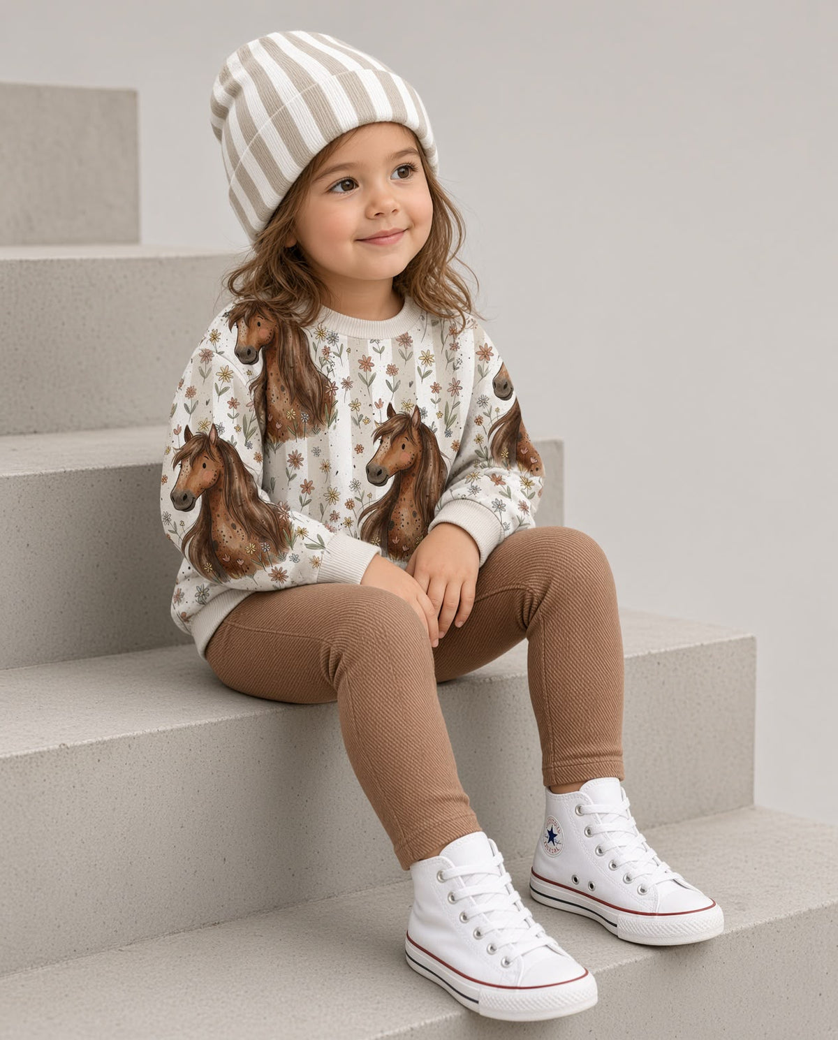 Meadow Dreams Streifen Beige | auf verschiedenen Stoffarten