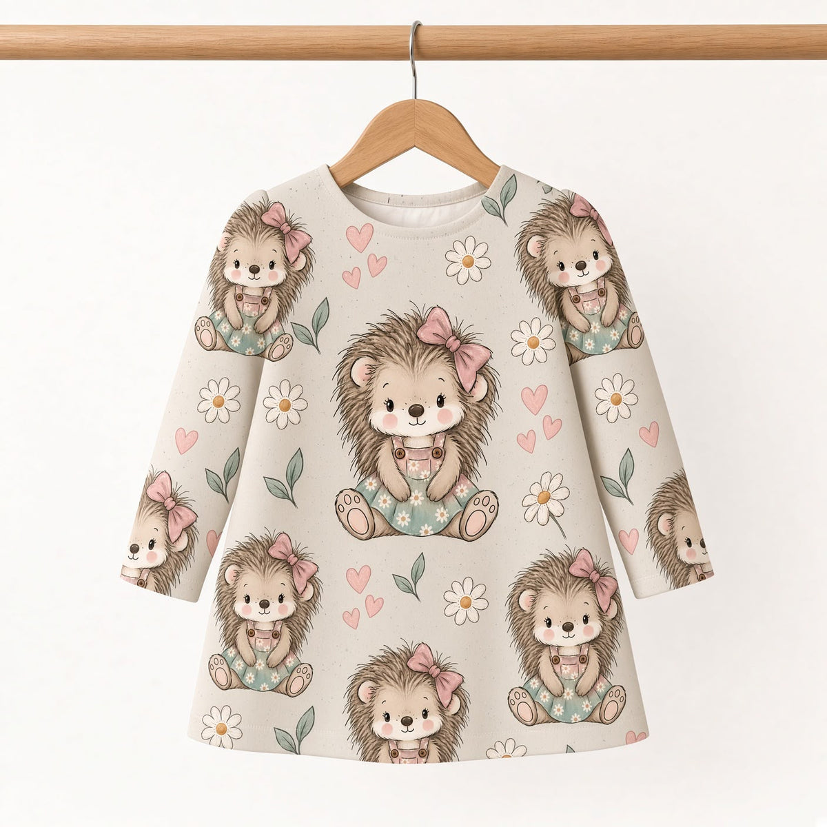 Igelglück Girl Beige | auf verschiedenen Stoffarten