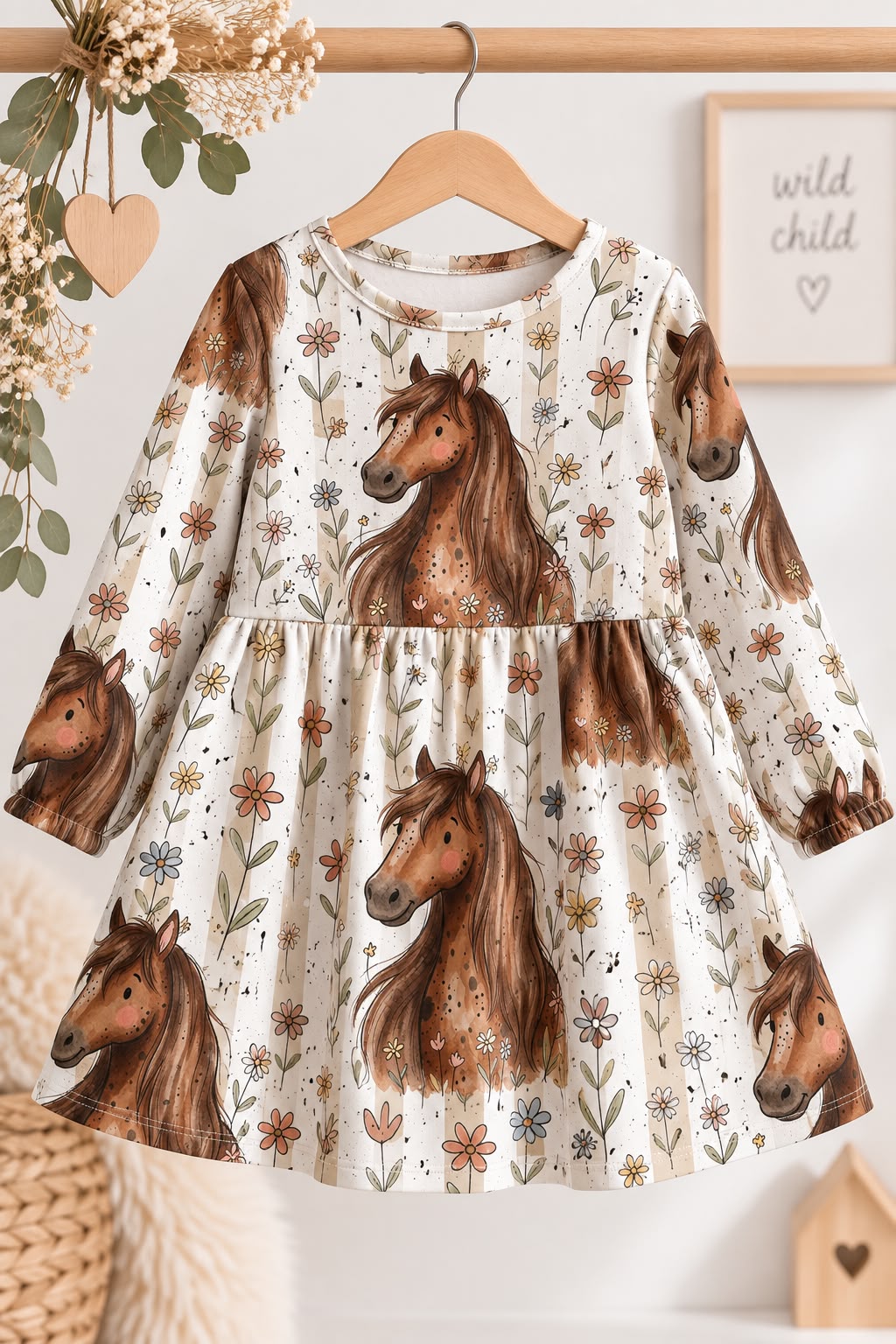 Meadow Dreams Streifen Beige | auf verschiedenen Stoffarten