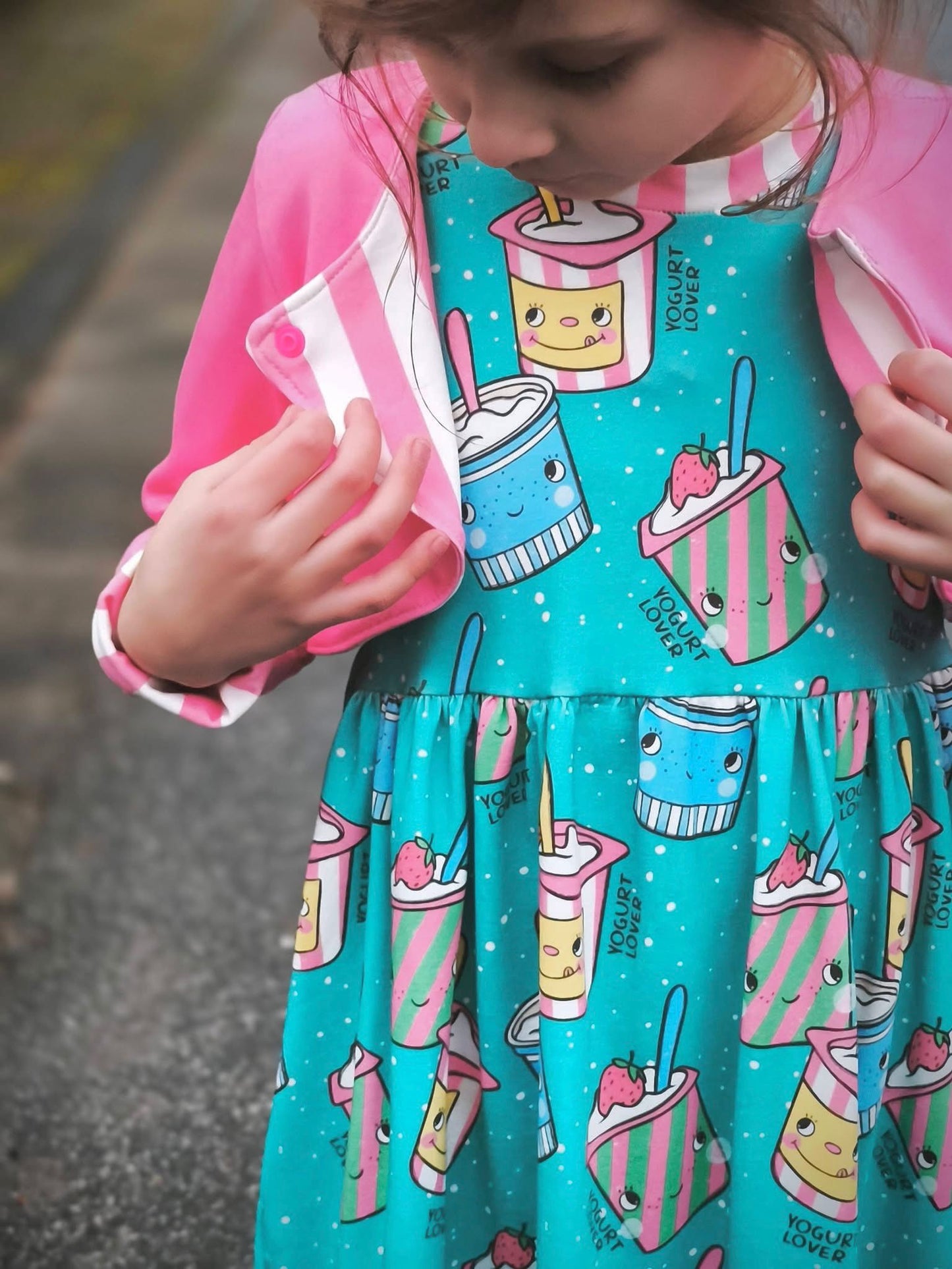 Yogurt Lover Mint – Kinderstoff Food Design | verschiedene Stoffarten